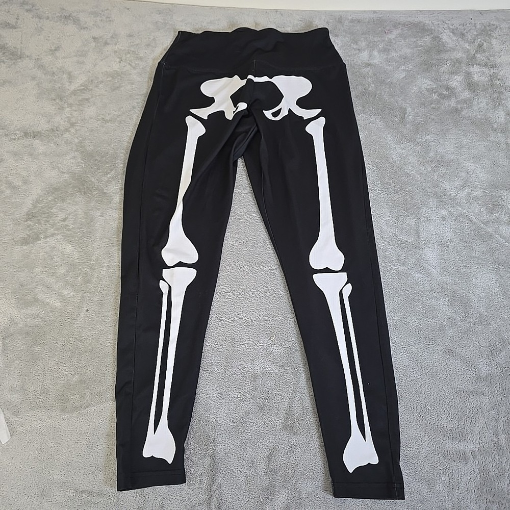 Tipsy Elves‎ Leggings Womens Medium Skeleton Bones Dia De Muertos Halloween